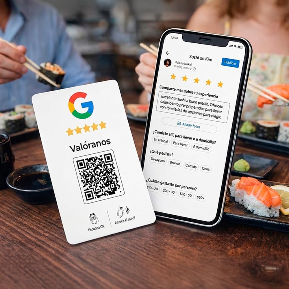 Pack 5 Tarjetas NFC Reseñas Google
