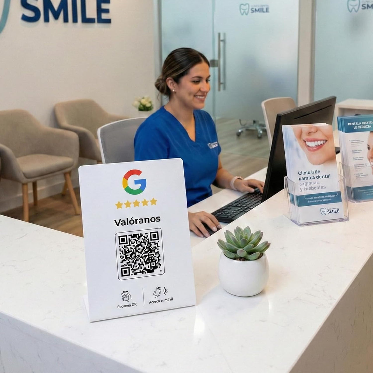 Placa Reseñas Google NFC + 2 Tarjetas Gratis