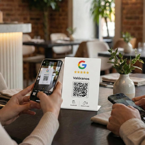 Pack Cartel NFC Reseñas Google + 2 Tarjetas Gratis