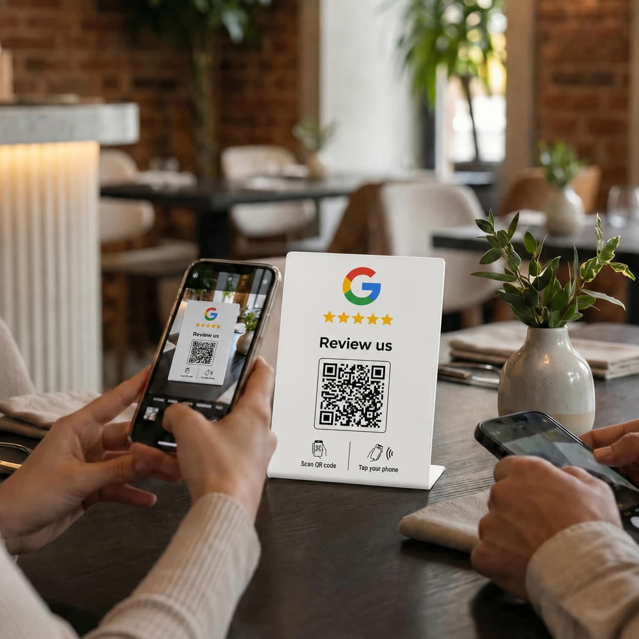 Google Review Tap Stand NFC + 2 Free Cards